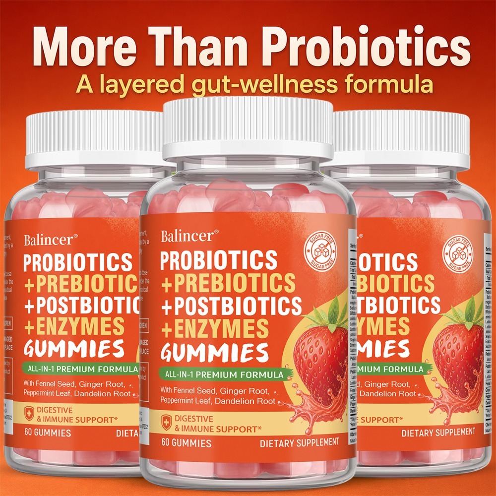 Digestive Enzyme Blend - Gummies probiotiques, prébiotiques et enzymes digestives,