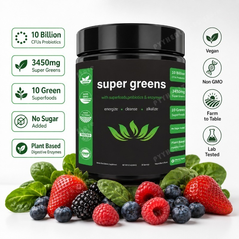 Digestive Enzyme Blend - Poudre Super Greens avec mélange de
