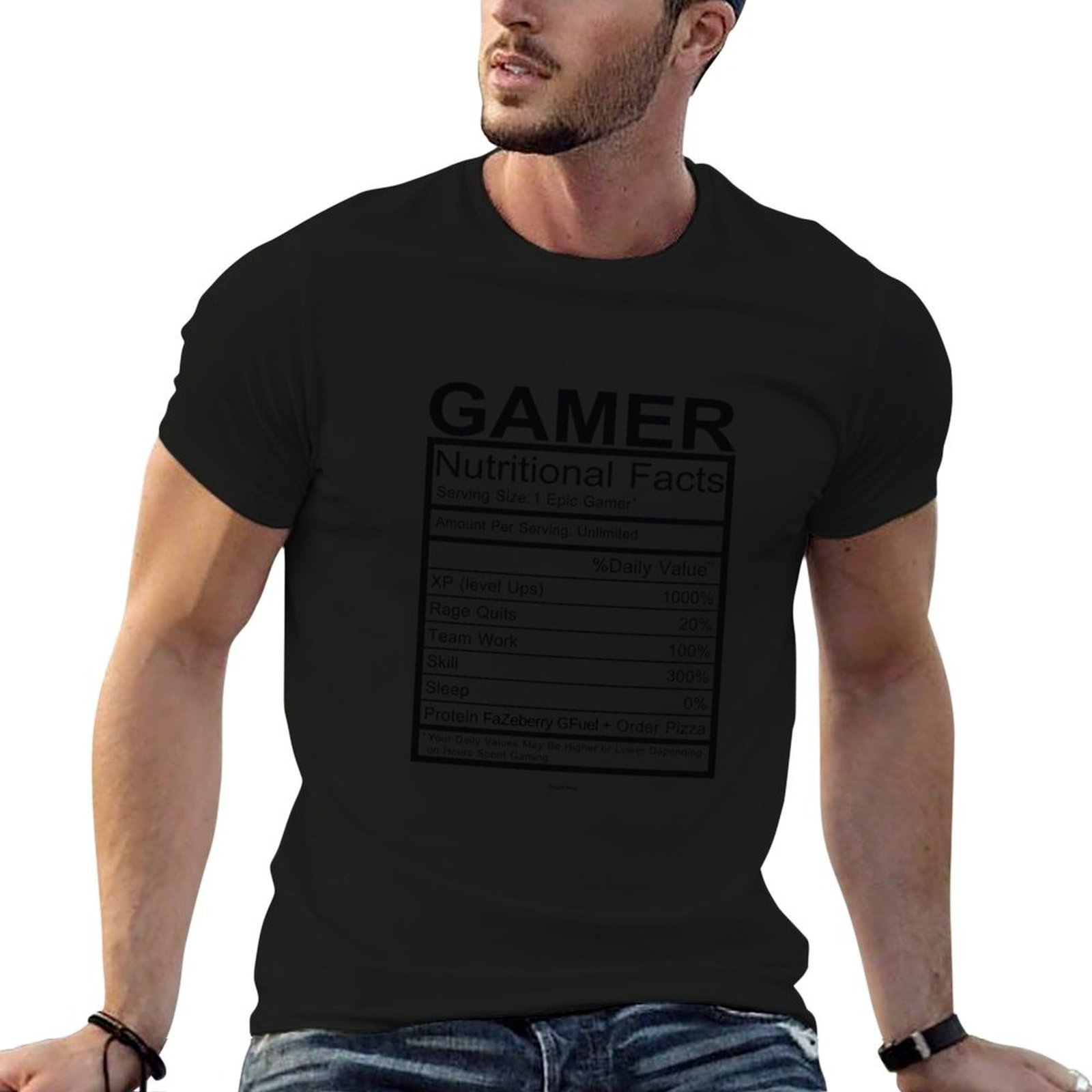 Nutrition Of Fitness - T-shirt Gamer avec tableau des valeur
