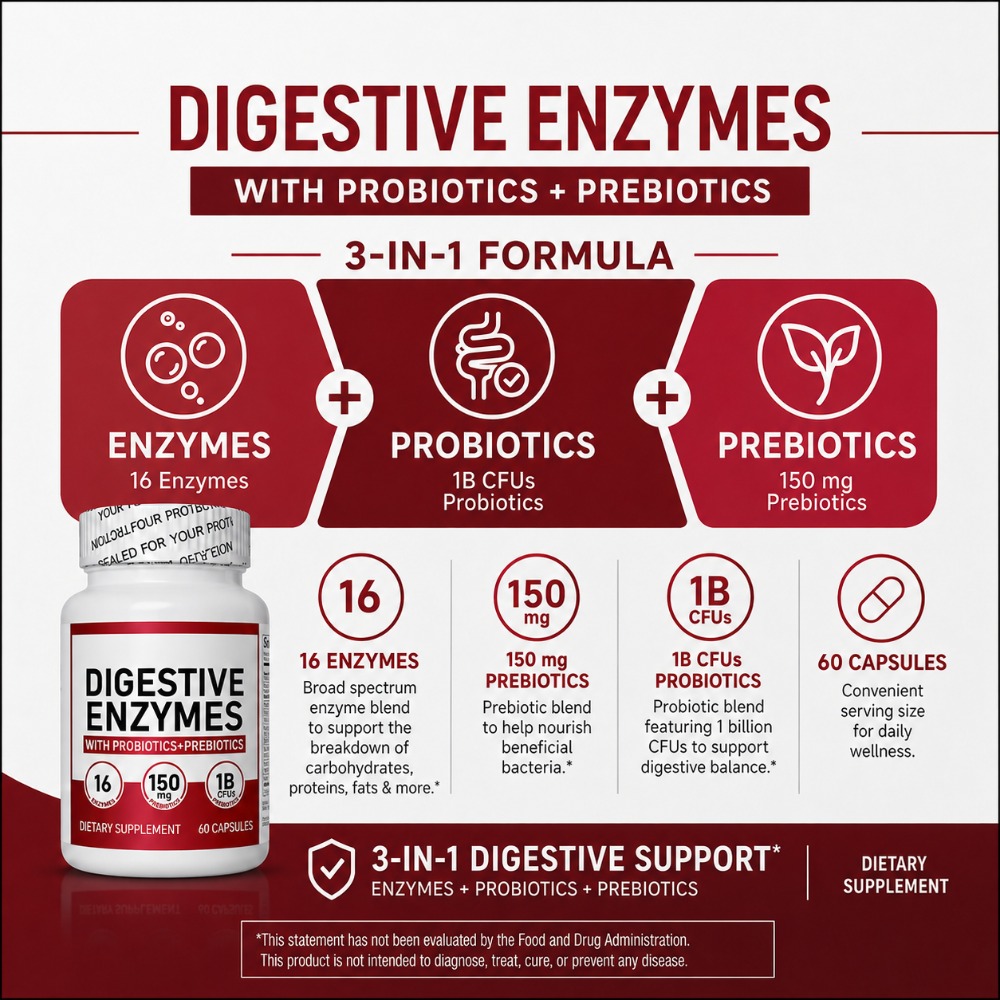 Enzymes digestives avec 1 mill - Digestive Enzyme Blend avis et prix
